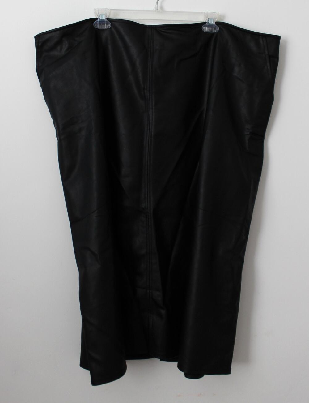 Old Navy Womens High-Waisted Faux-Leather Midi Skirt Black Jack Size 3X NWT